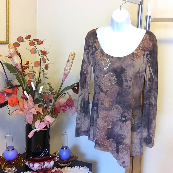 NWOT brina & em Women's Floral Graphic Tee Shirts Crewneck Trendy Spring Clothes - Picture 5 of 6